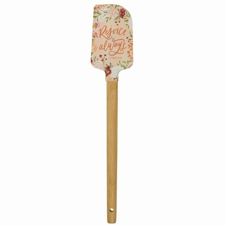 Christian Art Gifts Sturdy Food Grade Inspirational Scripture Rubber Spatula for Home & Kitchen: Rejoice Always Enco, (Hardcover)