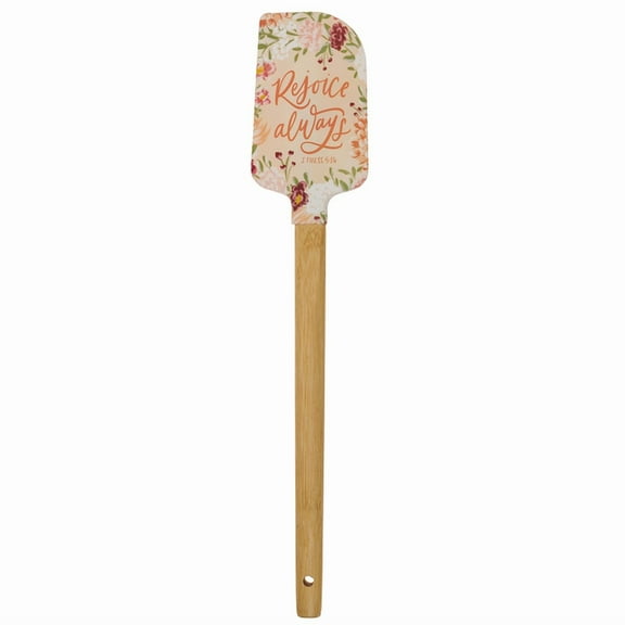 Christian Art Gifts Sturdy Food Grade Inspirational Scripture Rubber Spatula for Home & Kitchen: Rejoice Always Enco, (Hardcover)