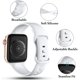 thumbnail image 4 of Blanco 2 piezas compatibles con Apple Watch Band 38 mm 40 mm 41 mm, pulseras de silicona de repuesto para iWatch Series 8 7 6 5 4 3 2 1 SE Ultra, 42 mm/44 mm/45 mm/49 mm-S/M, 4 of 5