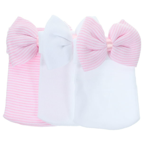 GOOHOCHY 3 uds gorros para recién nacidos, gorros cálidos con lazo, gorros con lazo, gorros para bebés y niños