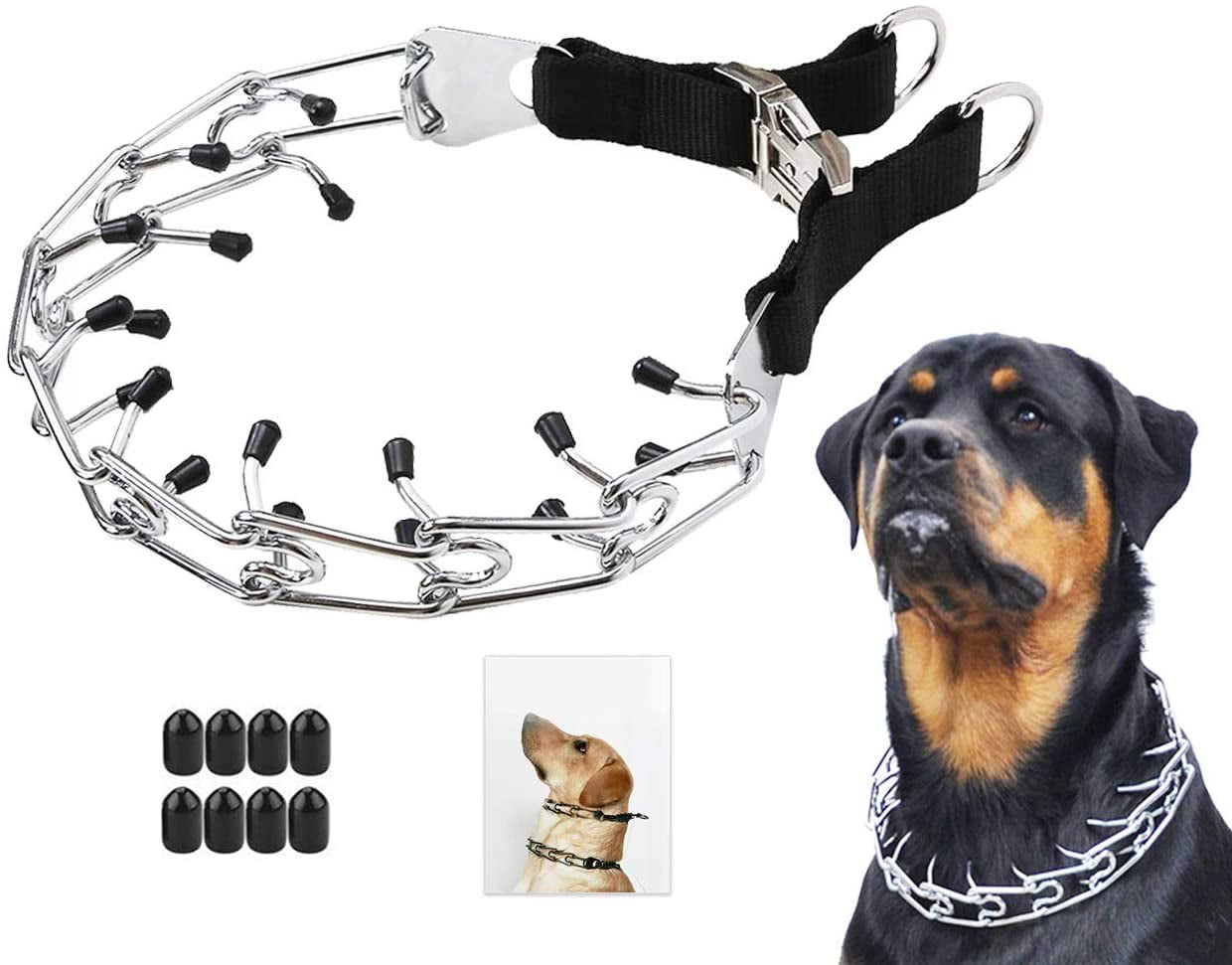 Stainless Steel Choke Pinch Dog Collar with Comfort Tips Mayerzon Dog Prong Training Collar Collar 