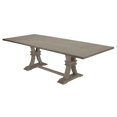 thumbnail image 3 of Rustic Gray Wood 9pc Dining Set with Table and Beige Linen Chairs, 3 of 9