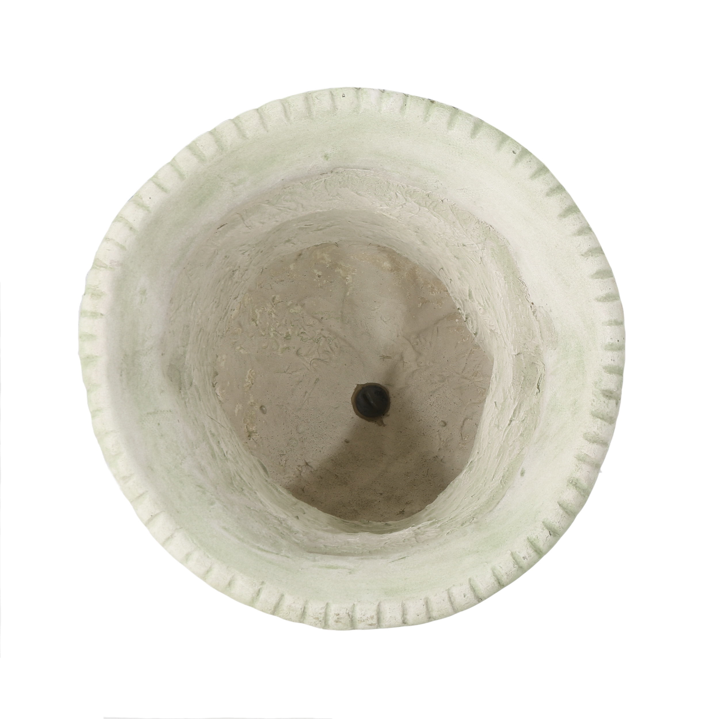 GDF Studio Isia Outdoor Cast Stone Garden Urn Planter, White Moss