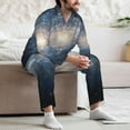 thumbnail image 7 of Lsque The Galaxy Pattern Long Sleeve Pajama Set for Men - Soft 2-Piece Sleepwear and Loungewear Set with Pockets, Comfy Nightwear-XX-Large, 7 of 7