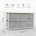 thumbnail image 5 of Bigroof 5 Drawer Dresser Storage Organizer, Fabric Drawers Closet Shelves for Bedroom Steel Frame Wood Top with Fabric Bins for Clothing Blankets Plush Toy (Light Grey-5 Drawers), 5 of 5