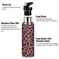 thumbnail image 3 of Yayeee 20oz Insulated Water Bottle Double Wall Stainless Steel with Flip Straw Lid, Deep Red Leopard Pattern, 3 of 7