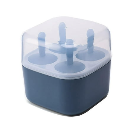 

4 Hand-held Popsicles with Transparent Self-made Ice Cream Mold with Lid