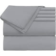thumbnail image 2 of 4 Pieces Half Split Sheet Sets for Adjustable Beds 39" Split Head King - 800 TC, 100% Egyptian Cotton 15" Deep Pocket of Fitted Sheet, Extra Long & Soft Bedding - Light Grey Solid., 2 of 5