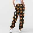 thumbnail image 4 of IVEYRTF Children's Halloween Print Cargo Pants Joggers Fall Winter Elastic Waistband Multiple Pockets Fleece-Lined Thickened Casual Sports Trousers for Kids 3-14 Years(Orange,9-10 Years), 4 of 7