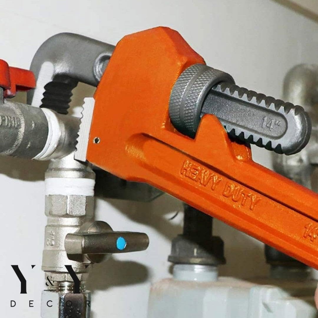 4pcs Pipe Wrench Set, Heat Treated Plumbing Wrench w/Soft Grip, Adjustable Jaws, 8" 10" 14" 18" Heavy Duty Hand