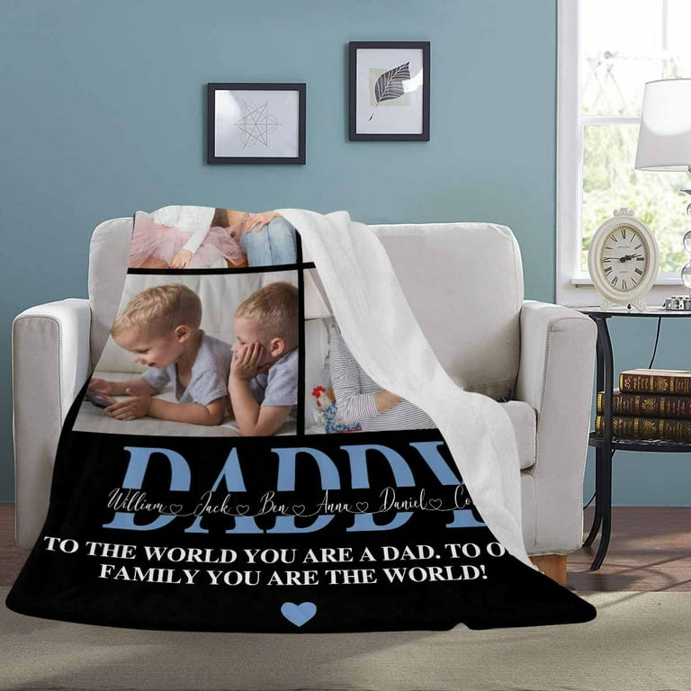 Custom Photo Blankets with Your Pictures Personalized Flannel Throw Blanket Birthday Father s Day Gift