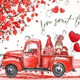 thumbnail image 3 of Valentines Day Shower Curtain, Romantic Gnomes Love Red Hearts Tree Fabric Shower Curtains with Hooks Set, Red Truck Valentine Bath Curtains Home Decorations 36x72 Inches, 3 of 3
