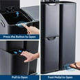 thumbnail image 5 of 16 Gallon Triple Compartment Trash Can, Stainless Steel Step Pedal Recycling Bin, 3 Removable Inner Buckets, Black, 5 of 7