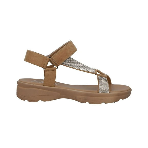 Sandalia Mujer Kipon Casual Piso Velcro Comodas Deportivas Brillantes cafe 26