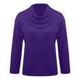 thumbnail image 5 of WTXUE Women's Cowl Neck Sweater Elegant Casual Soft Knit Long Sleeve Pullover Sweaters Loose Fit Top Tunic Sweaters Fall Outfits Outwear Purple L, 5 of 5