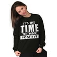 thumbnail image 3 of Time Think Cute Optimistic Gym Unisex Plus Fleece Graphic Sweatshirt Brisco Brands 2X, 3 of 5