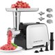 thumbnail image 1 of CHEFFANO Life - Molinillo eléctrico de carne, máquina de embutidos de acero inoxidable con 2 cuchillas, 3 platos, tubo de salchicha y kit Kubbe, [2000W máximo] resistente para uso doméstico, 1 of 5