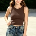 thumbnail image 4 of Mifsaly Girls Ribbed Crop Tank Tops Kids Crewneck Sleeveless Summer Camisole Shirts Soft Stretch Slim Fit Activewear Tee, 4 of 7