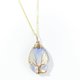 thumbnail image 1 of Xiao Hua Collar con colgante de árbol de la vida, accesorio para hombre y mujer, hecho a mano, con colgante de gota de agua de árbol de la vida envuelto en oro (blanco), 1 of 5