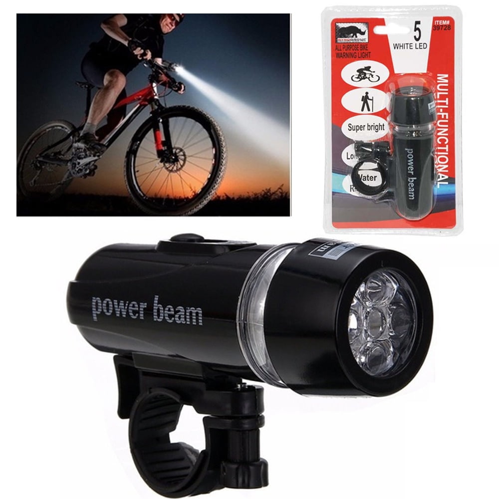 Bicycle Rear Light and 5 LED Power Beam Front Light Head Light Torch_S