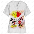 thumbnail image 3 of Blusa médica con estampado navideño de Mickey Mouse, talla 5xl, uniforme de manga corta, uniforme de médico y enfermera, blusas de trabajo para centros de revisión para niños, 3 of 4