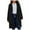 Black#04, variant on Wowcloth Womens Casual Pea Coat Long Sleeve Mid-Long Overcoats Womens Trendy Hooded Outwear Open Front Wool Coat With Pockets