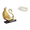 thumbnail image 6 of Dualoai Swan Figurine Decorative Statue Collection Tabletop Modern Art Piece Animal Sculpture for Living Room Cabinet Home Decoration Food Serving Tray Bathroom Vanity Tray Fruit Tray Cafe, 6 of 8