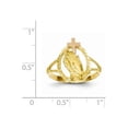 thumbnail image 2 of Solid 14k Gold Two-tone Diamond-Cut Praying Hands Cross Ring (2mm) - Size 4, 2 of 2