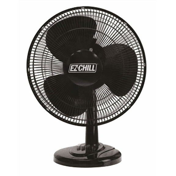 EZ-Chill 16" Oscillating Table Fan with Adjustable Tilt, Black