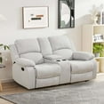 thumbnail image 2 of Aukfa Double Manual Recliner Chair, Overstuffed Loveseat with Cupholder for Living Room, Gray, 2 of 18