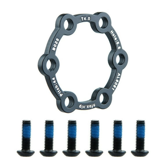 6-Hole Aluminum Alloy Brake Disc Spacer For Electric Scooter Bicycle Hub Heightening Pad With Screws 2Mm 3Mm 4Mm 5Mm 6Mm Black 4Mm