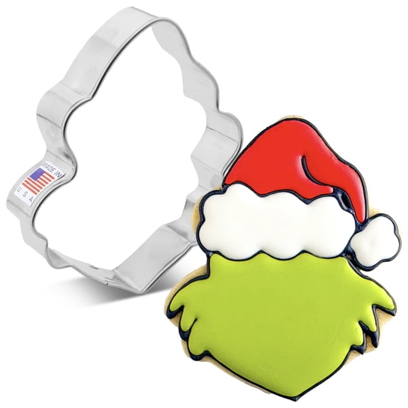 Ann Clark Christmas Grump with Santa Hat Cookie Cutter, 3.5" Made in USA