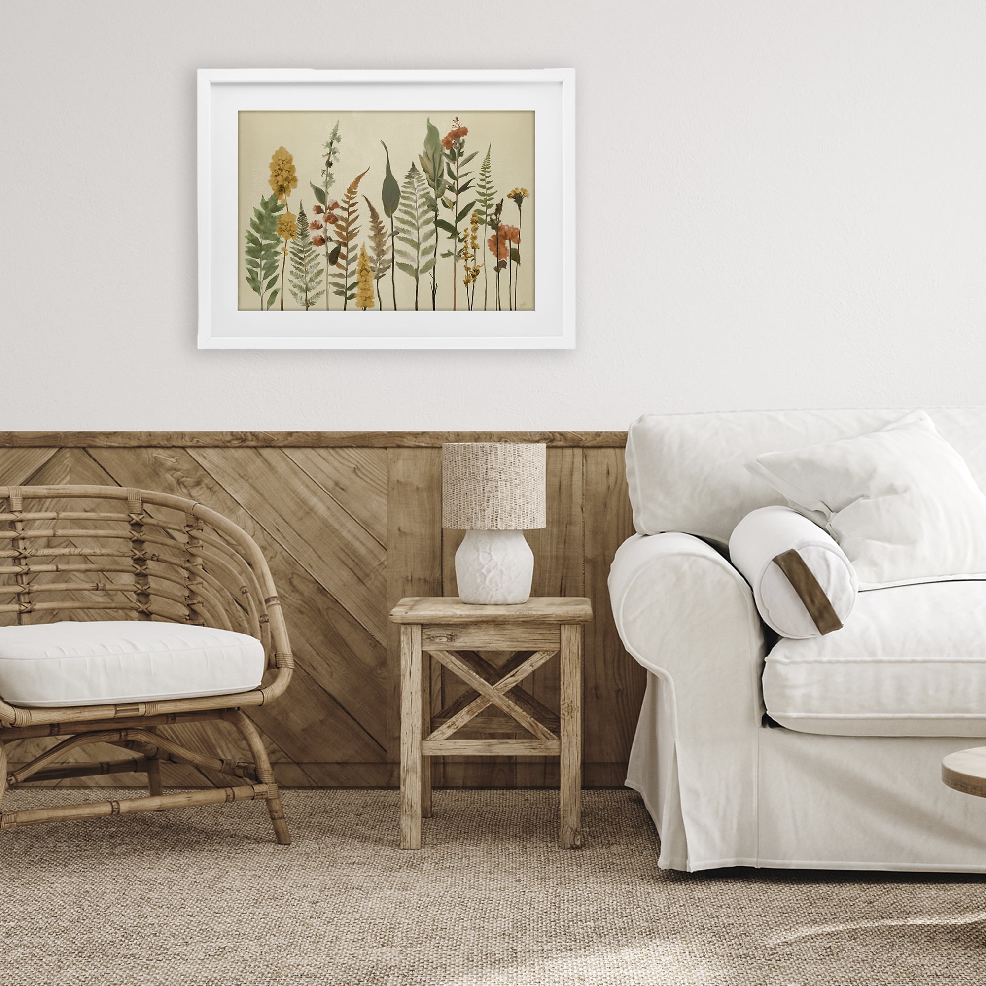 Stupell Industries Fall Toned Botanics White Framed Print Under Glass, design by Elizabeth Medley