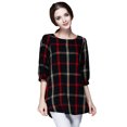 thumbnail image 1 of Blusa de mujer, cuello redondo, manga 3/4, camisa vintage suelta, tops Irfora XXL, 1 of 6