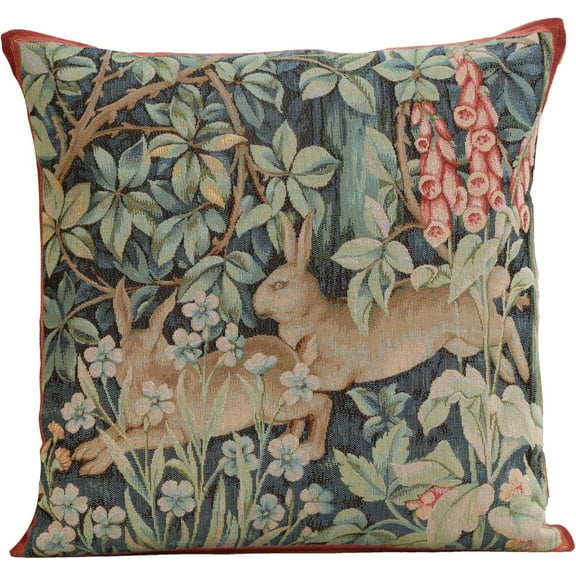 Ryan  Home Furnishings Decorative Pillow Cover 14x14 in, Green Hares Couch Throw Pillow Cover, French Country Square Cushion Cases for Living Room Home Decor