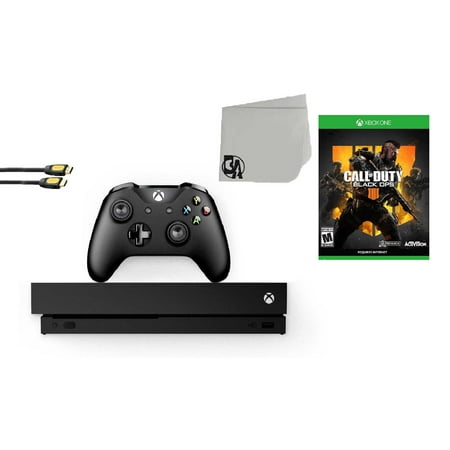 Pre-Owned Microsoft Xbox One X 1TB Gaming Console Black with Call of Duty- Black Ops 4 BOLT AXTION Bundle (Refurbished: Like New)