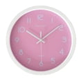thumbnail image 2 of Reloj de pared redondo de 12 pulgadas, silencioso, sin tictac, funciona con pilas, color rosa. Rosado, 2 of 6
