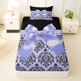 thumbnail image 3 of Erosebridal Purple Cute Bows Girls Twin Sheet Sets,Gothic Vintage Floral Bedding For Adult 3pcs, 3 of 6