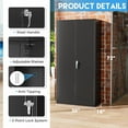 thumbnail image 6 of Greenvelly Metal Storage Cabinets 72” Black Garage Steel Storage Cabinet with Doors and Shelves, Metal Tool Cabinet, Steel File Cabinet for Home Office, Basement, Warehouse, Classroom（Anti Tipping）, 6 of 17