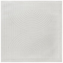 SAFAVIEH Stella Cameron Abstract Indoor/Outdoor Area Rug, Ivory, 6'7" x 6'7" Square