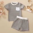 thumbnail image 2 of JUMEYU Boys T-Shirt And Shorts Set Boys Short Sleeve Tee and Short Set, Lightweight and Breathable 18 24 Months (Khaki,18-24 Months), 2 of 4