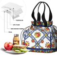 thumbnail image 4 of Pioneer Flower Floral Print Pattern Drawstring Lunch Bag Women - Drawstring Lunch Bag Insulated for Work Office - Stain-Resistant Large Lunchbags for Women with Multi-Pockets, 4 of 6
