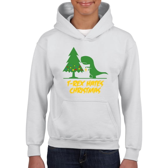 MmF - Big Girls Hoodies and Sweatshirts - XMAS DINOSAUR