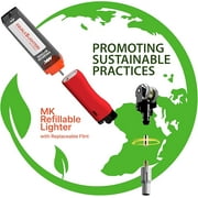 MK Lighter 9G Flint Strike Refillable Lighters, Ideal to use as Candle Lighters, Lighters in Bulk, BBQ Lighters, Butane Lighters, Classic Pocket Lighters. (9G HUE)