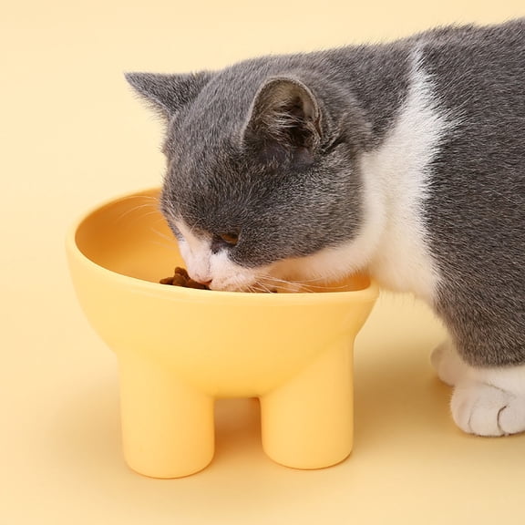 FEOLGEHLY Elevated Raised Cat Bowl, Slow Feed Feeding Bowl Non Slip Pet Food Bowl, Comfortable Indoor Daily Feeding Bowl for Indoor Cats Small Dogs