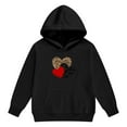 thumbnail image 5 of Piomll Matching Sets For Girls Valentine's Day Hooded Tracksuit Leopard Print Heart Fleece Jogger Kids Outfits, 5 of 6