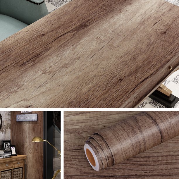 Livelynine 200 X 24 Inch Wood Contact Paper Peel and Stick Wallpaper