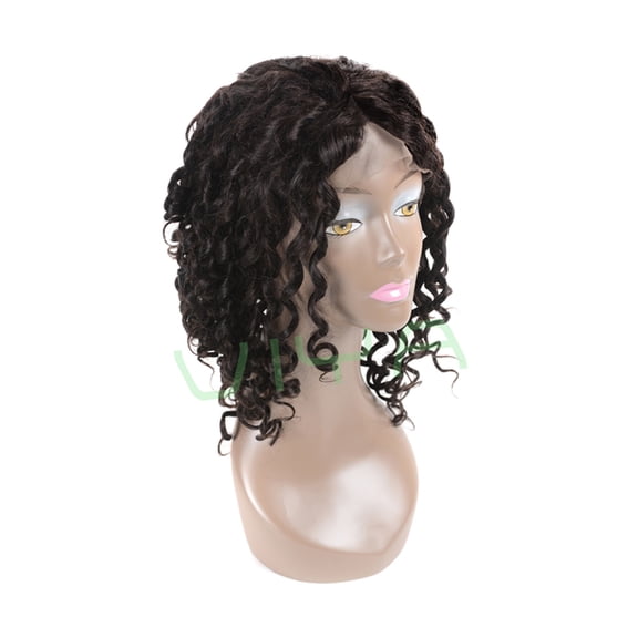 VIYA Loose Curl Human Wig Transparent Lace Front Wigs 180% Density for Black Women Natural Black 14 inch
