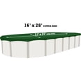 thumbnail image 4 of SWIMLINE HYDROTOOLS Ripstopper Professional Winter Pool Cover For Above Ground Swimming Pools | For 12 X 24 FT Oval Pools | 16 X 28 FT Cover Size | Green / Black | Winch & Cable Included | RIG1224, 4 of 4
