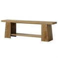 thumbnail image 4 of Demi Bonn 59" 2-Tier Farmhouse Entryway Bench - Extra Long Shoe Bench with Storage Shelves, End of Bed Seat, for Hallway/Bedroom/Living Room, Natural, 4 of 5